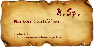 Markon Szalóme névjegykártya